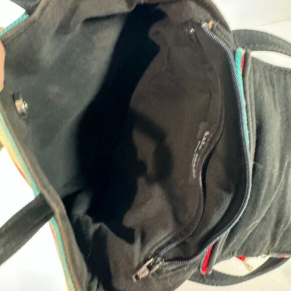 Vintage 90s Kate Spade Canvas Rainbow Striped Bag Purse Footed Bottom Coin Purse - Picture 9 of 16